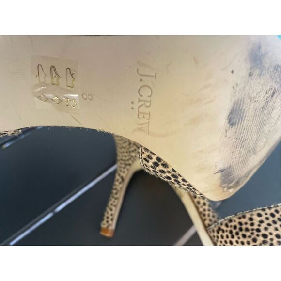 JCrew Calf Hair Leopard Print Kitten Heels Pumps Size 8 High Heels - Picture 8 of 13